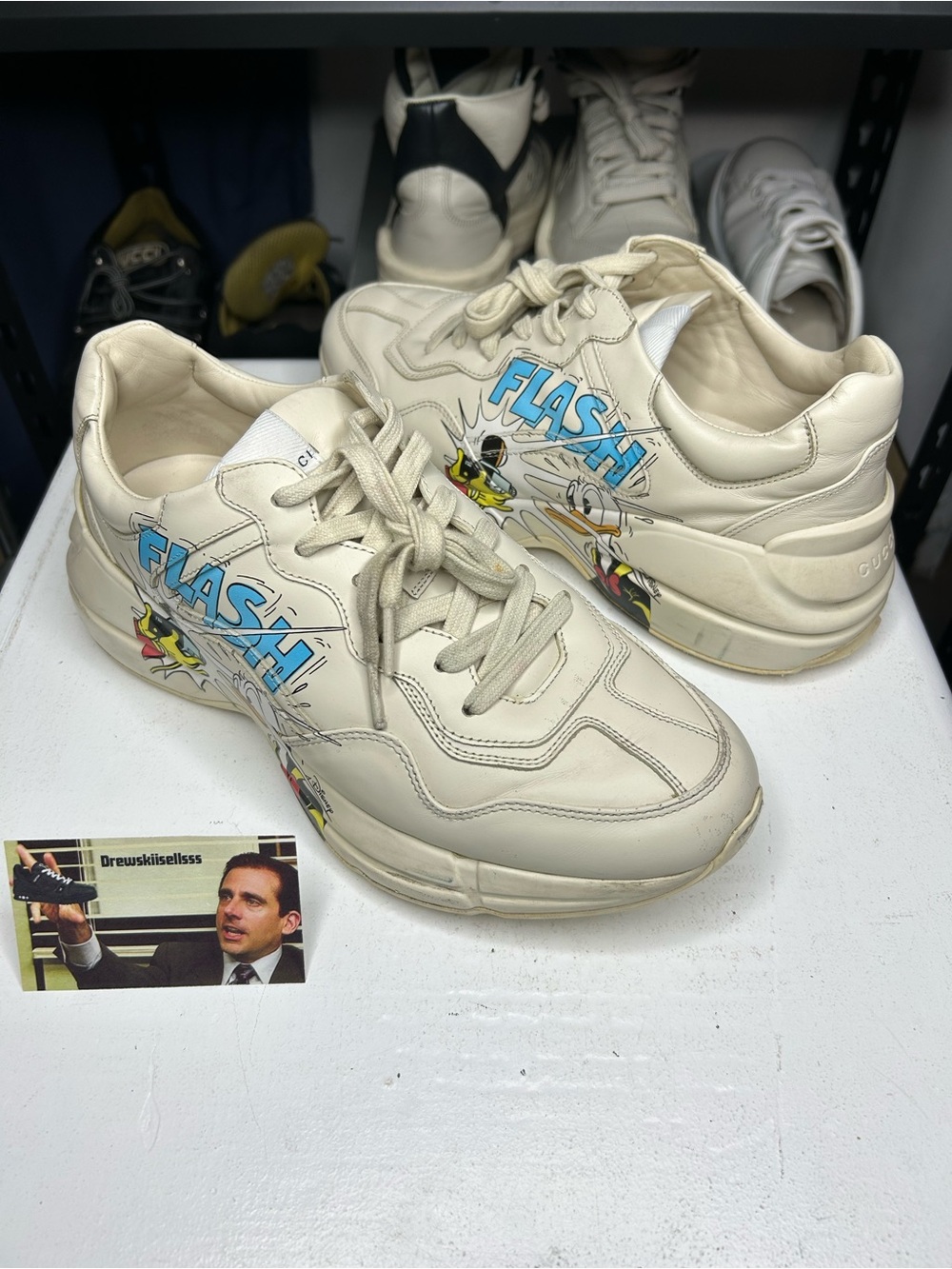 Disney x GUCCI Rhyton Flash Donald Duck Sneakers Men's Size 7G / 7.5 US Mens
